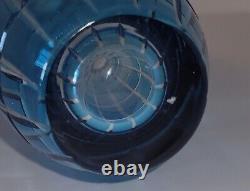 Blue Cut to Clear Crystal Vase 1386