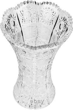 Bohemia Crystal AU50409, 9 H Crystal Cut Decorative Clear Flower Vase