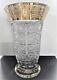 Bohemia Crystal Hand Cut 10'' Tall Vase Decorated Gold And Engraving