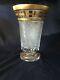 Bohemia Crystal Hand Cut 12'' Tall Vase Decorated Double Gold