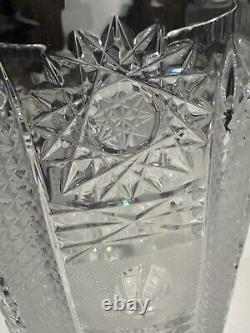 Bohemia Czech Hand Cut Crystal Cut Queen Lace Bohemian Vase 12 HEAVY