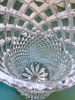 Bohemia Czech Republic Crystal Cut Vase 12 Tall Excellent Condition