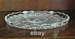 Bohemia Czech Vintage Crystal Plate, 11 Wide, hand cut, Queen Lace