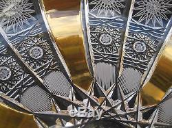 Bohemia Hand Cut Queen Lace 18k Gold Enamel 24% Crystal Round Bowl 9 Mint Nib