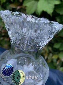 Bohemia Queen Lace Hand Cut 24% Lead Crystal Pedestal Bud Vase 10 Mint