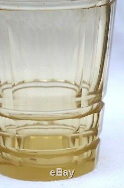 Bohemian Art Deco Glass Moser Cut Amber Crystal Glass Vase