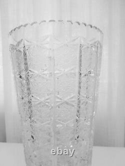 Bohemian CZECH Crystal Cut Queens Lace Large Vase 12