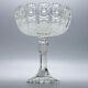 Bohemian Cut Crystal Queens Lace Footed Bowl /compote Clear Decorative Hand Made