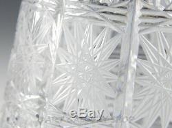 Bohemian Czech Art Glass Cut Crystal QUEEN LACE 8-1/8 FLOWER VASE Mint