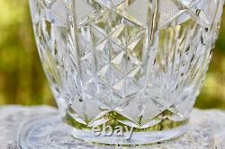 Bohemian Czech Brilliant Cut Crystal Fan Diamond Thumbnail Rim Large 12 Vase