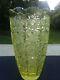 Bohemian Czech Citrene Cut Crystal Glass Vase Brunswick Star Lace 20.5 Cm High