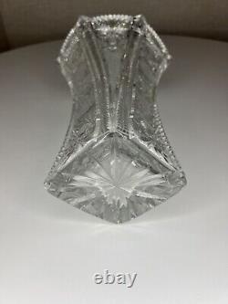 Bohemian Czech Crystal 11 Vase Hand Cut Queen Lace 24% Lead Glass