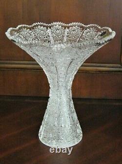 Bohemian Czech Crystal 12 Vase Hand Cut Queen Lace 24% Lead Glass