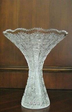 Bohemian Czech Crystal 12 Vase Hand Cut Queen Lace 24% Lead Glass