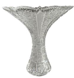 Bohemian Czech Crystal Vase Very Detail Hand Cut Queen Lace 24% Lead 6 T