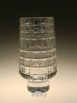 Bohemian Czech Exbor Borocrystal Art Cut Glass Crystal Clear Matte Vase Zahour