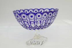 Bohemian Czech Glass Cut Crystal Etched Cased Centrepiece Vase