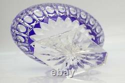 Bohemian Czech Glass Cut Crystal Etched Cased Centrepiece Vase
