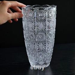 Bohemian Czech Hand Cut 9 Flower Vase Queen Lace 500PK 24% Lead Crystal