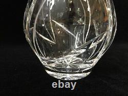 Bohemian Czech Republic Cut Crystal Vase, 10 Tall x 4 1/2 Diameter