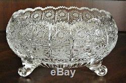 Bohemian Czech Vintage Crystal 6 Round Bowl Hand Cut Queen Lace 24% Lead Glass