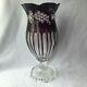 Bohemian Grapes Purple Cut To Clear Crystal Vase