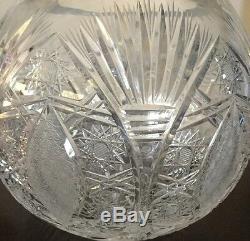 Bohemian Hand Cut Brilliant Lead Crystal Globe Round Flower Vase