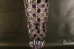 Bohemian Vase Amethyst Crystal Cut To Clear
