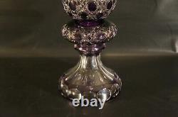 Bohemian Vase Amethyst Crystal Cut To Clear