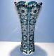 Caesar Crystal Azure Teal Vase Hand Cut To Clear Overlay Czech Bohemian Cased