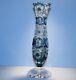 Caesar Crystal Azure Teal Vase Hand Cut To Clear Overlay Czech Bohemian Cased