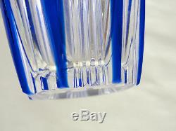 CAESAR Crystal COBALT BLUE cut to Clear VASE
