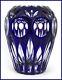 Cobalt Blue Vase Cut To Clear 24% Pbo Crystal Nachtmann Bamberg Bavaria Germany