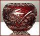 Cranberry Pink Red 4½ Round Vase Rose Bowl Cut To Clear Lead Crystal Germany