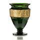 C. 1920 Moser Emerald Facet Cut Crystal Vase With Oroplastic Frieze