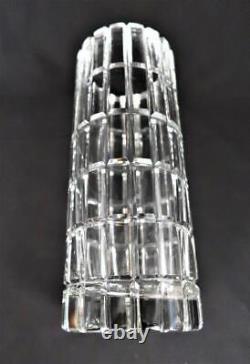 Cartier Crystal Vertical & Horizontal Cuts, Cylinder Glass Flower Vase, 10