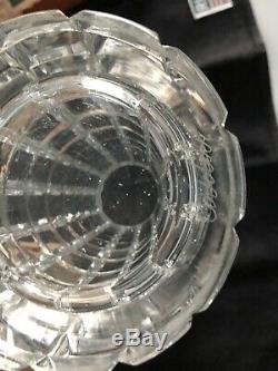 Cartier Crystal Vertical & Horizontal Cuts, Cylinder Glass Vase 12 Signed Large