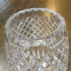 Cartier Cut Crystal 9 Vase CTC3 Criss Cross & Vertical Acid Etch Signed Barrel