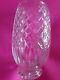 Cartier Vintage Cut Crystal 9vase Criss Cross & Vertical Signed Bottom In Photo