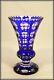 Cobalt Cut To Clear Contemporary Bohemian Crystal Vase (9.25 H X 5.5 W)