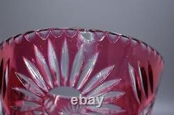 Cranberry Cut to Clear 10 Footed Vase Flowers 72320 Signed