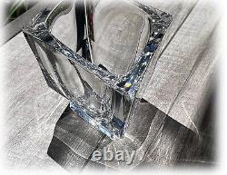 Cristal de Sevres France Large Cut Crystal Diamond Shape Vase Bowl 9.75 Heavy