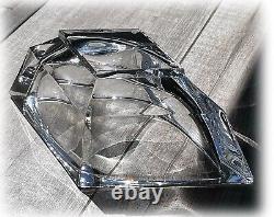 Cristal de Sevres France Large Cut Crystal Diamond Shape Vase Bowl 9.75 Heavy