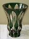 Crystal Art Glass Vase Cut To Clear Art Deco Signed