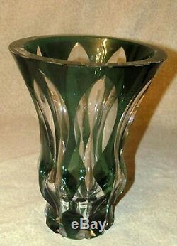 Crystal Art Glass Vase Cut to Clear Art Deco Signed
