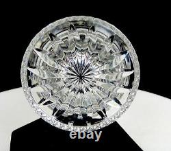 Crystal Clear Industries Vintage Crystal Cut Glass Diamond Scroll 9 Vase