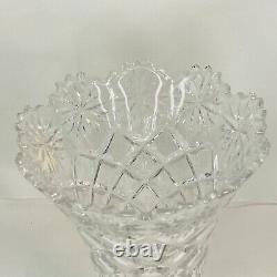 Crystal Clear Made In Poland 24% Lead Crystal Etched Trumpet Style Flower Vase
