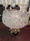 Crystal Cut Center Piece Footed Brass Bowl Oversized Made In Poland 12 X 12