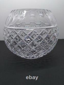 Crystal Cut Glass Round Ball Shape Vase Rose Bowl Sphere Globe Leaded 6 Tall