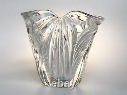 Crystal France Bud Vase Cut Teardrop Clear Art Glass Modern Vtg